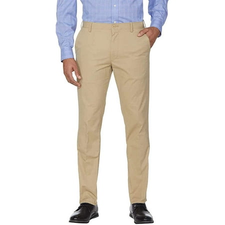 IZOD Men's Big & Tall Big and Tall Advantage Performance Flat Front Straight Fit Chino Pant, Cedarwood Khaki, 50W X 30L