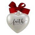 thumbnail image 3 of Lighthouse Christian Products Faith Silver Tone Heart 3.5 x 3.5 Glass Christmas Ornament, 3 of 3