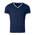 thumbnail image 4 of JAKANYQ Male T-Shirts Short Sleeved V Neck Solid Color Stitching Pocket T Shirt Top Comfy Breathable, 4 of 5
