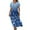 Deep Blue, variant on Cmfcve Women's Summer Long Dresses Vintage Printed Beach Vacation Dress Short Sleeve V-Neck Flowing Dress
