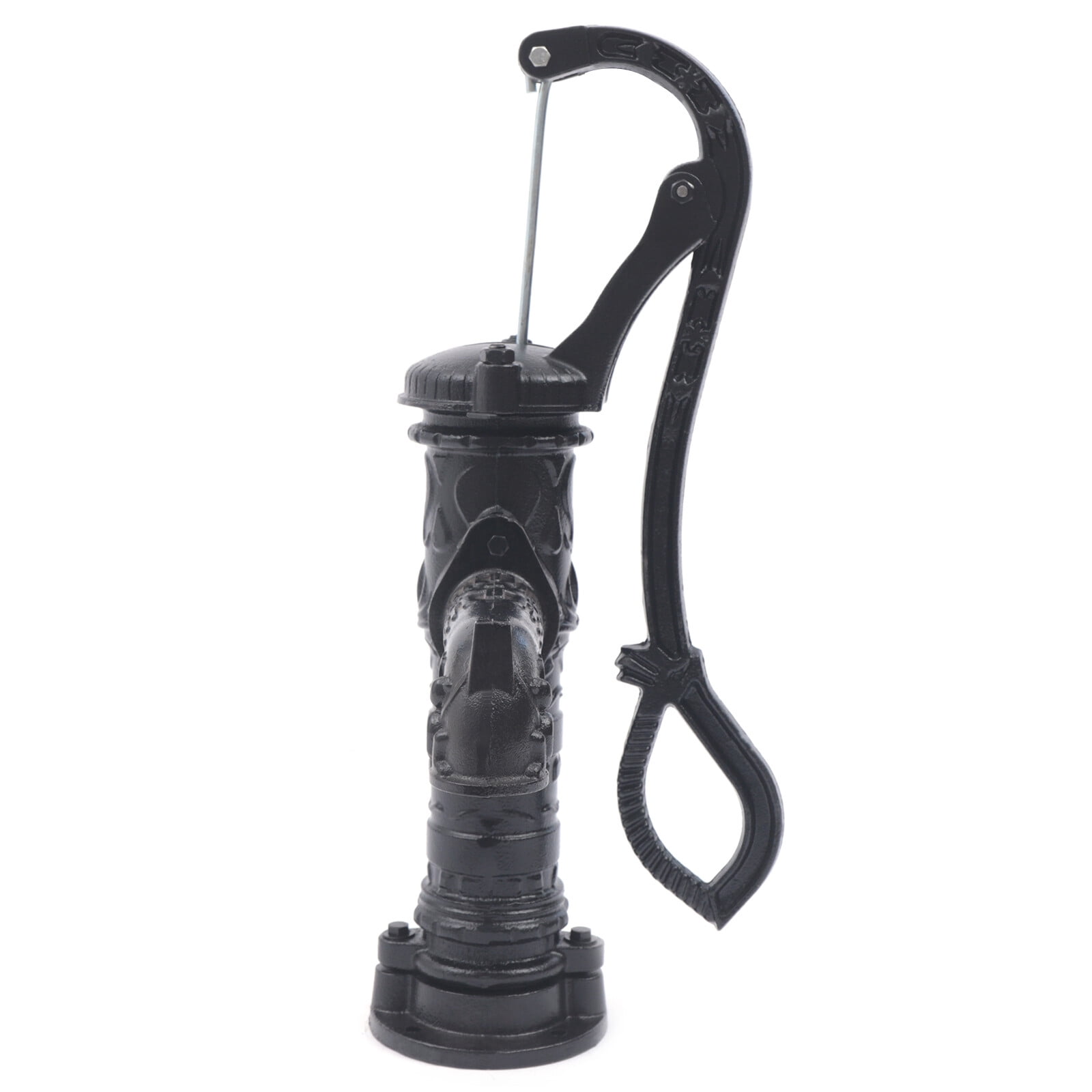 Cast Iron Vintage Pitcher Pump with Extended Spout & Floral Design – Durable Hand Water Pump for Garden, Park & Outdoor Use, Rust-Resistant Black Finish