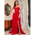 thumbnail image 1 of Vestido de noche sexy con top de tubo de malla de encaje de talla grande para primavera y verano, 1 of 5