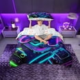 thumbnail image 2 of Erosebridal Neon Gamepad Print Twin Bedding for Boys, Gaming Gamer Duvet Cover Set, Gamepad Reversible, 1 Duvet Cover and 1 Pillowcase (No Comforter), 2 of 5