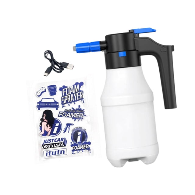 Pulverizador de espuma eléctrico de 1,5 l, pulverizador recargable, pulverizador de mano profesional, pulverizador de lavado de coches para detalles