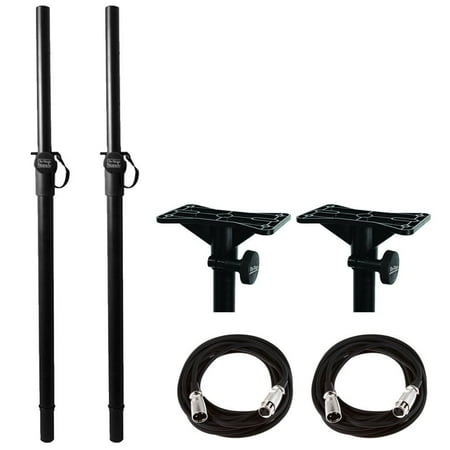 Tv Cable Attachments 2x On-Stage Adjustable Subwoofer Attachment Shaft with Locking Adapter + 2x On Stage Exterior Mounting Bracket + 2x Mic Cable, 20 ft. XLR Bulk - Valued Accessory Bundle ()