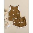 thumbnail image 4 of TSEXIEFOOFU Baby 2PCS Pants Suit, Sleeveless Sun Patterns O-Neck T-Shirt, Elastic Waistband Short Pants, Toddler Summer Wear Clothes, 4 of 8