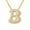 Gold B, variant on Iced Bubble Letter Initial Pendant – 2” Bling Alphabet Charm Necklace - Silver Letter B