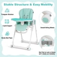 thumbnail image 4 of Babyjoy Chaise Haute pour Bébé Pliable Chaise d'Alimentation avec 4 Roues Verrouillables Vert, 4 of 8
