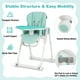 Babyjoy Chaise Haute Chaise d'Alimentation Pliable w/ 4 Roues Verrouillables Vert – image 5 sur 10