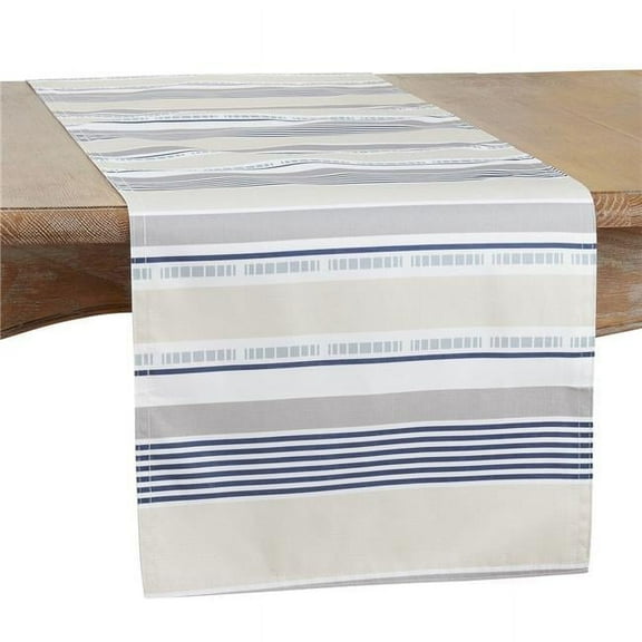 16 x 120 in. Striped Oblong Table Runner, Khaki