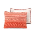 thumbnail image 5 of Full/Queen Scandinavian Chevron Orange White Stripe Reversible Cotton Quilt Set, 5 of 5