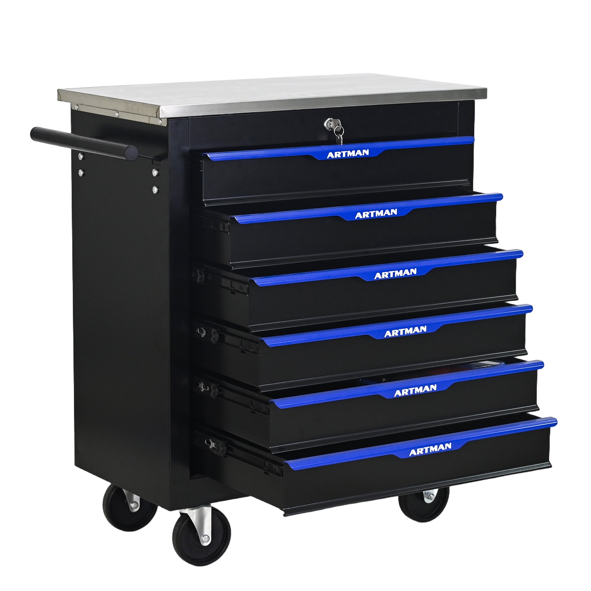 ARTMAN 6-Drawer Tool Storage Chest with Lockable Wheel,6 Drawer Tool Storage Cabinet for Garage, Warehouse , Repair Shop