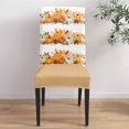 thumbnail image 4 of Pumpkin Dining Room Chair Covers Set of 6, Fall Maple Leaf Autumn Plant White Stretch Chair Slipcovers Removable Washable Seat Cover Chair Protectors for Kitchen Home, Hotel Banquet, 4 of 6