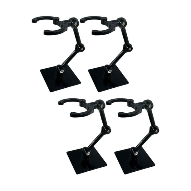 Vogacara Soporte de modelo de muñeca de ángulo ajustable Base de acción de Hobby para muñeca de 6 pulgadas Kits de construcción modelo 4 piezas negro