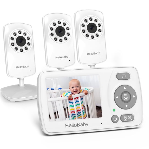 Monitor para bebé HelloBaby 2,4" 3 cámaras de largo alcance