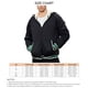thumbnail image 5 of Sudadera con Capucha y Cremallera Completa para Hombre Sudadera con Capucha de Manga Larga de Fibra de poliéster Acolchada con cordón y 2 Bolsillos para Deportes Diarios Negro XXL, 5 of 5