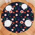 thumbnail image 2 of Polyester floral round tablecloth with elastic hem, wrinkle-resistant and reusable, fits 44-52 inch tables, oversized edition, 2 of 6