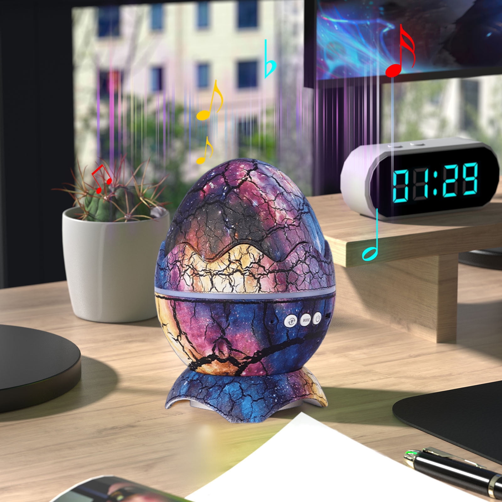 Dinoglow Egg Projector, Dinosaur Egg Galaxy Star Projector, 4 in 1 Northern Lights Projector, Night Lights for Kids with Timer & Remote Control Best Gift & Decoration