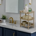 thumbnail image 4 of KQJQS 3 Layers Bathroom Standing Small Storage Shelf, Bathroom Stand PP Land Installation Bathroom Rack Shelves for Bathroom Kitchen(Khaki), 4 of 6