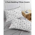thumbnail image 3 of Gray Spring Floral Pillow Covers Standard Size 2 Pack, Summer Botanical Floral Watercolor Soft Bed Throw Pillowcases Breathable Cooling Long Lumbar Body Pillow Sham Cover for Bed Sofa 20''x26'', 3 of 7