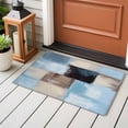 thumbnail image 4 of 2x3 Ft Entryway Area Rug, Blue Brown Kitchen Rug Runner Washable Floor Mat, Modern Abstract Art Geometric Non Slip Indoor Door Mat Throw Carpet for Bathroom Living Room Bedroom, 4 of 8