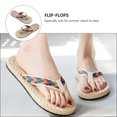 thumbnail image 2 of 1 par de chanclas casuales de playa de verano de imitación de paja, zapatillas planas para mujer, 2 of 7