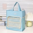 thumbnail image 5 of ROLKFUK Large Capacity Oxford Cloth Tote Bag with Multi Compartments, Transparent PVC Pocket & Mesh Side Pockets - Wide Strap for Commute, Work & Travel, Blue, 5 of 6