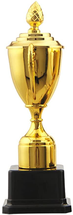 Goldenï¼‰ Toyvian Resin Trophy Champions Trophy Kids Sports Competitions Award Toy with Base for School World Cup Football Sports Fan Supplies Souvenirs 13cm 