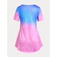 thumbnail image 2 of Camiseta de Talla Extra de Color Degradado con Estampado de Rosa Rosegal Camisetas tallas grandes, 2 of 5