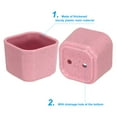 thumbnail image 4 of Unique Bargains 2' Square Plastic Succulent Planter with Drainage Flowerpot Container, Pink 3 Pack, 4 of 5