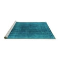 thumbnail image 2 of Ahgly Company Machine Washable Indoor Square Oriental Turquoise Blue Industrial Area Rugs, 7' Square, 2 of 4