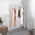 thumbnail image 3 of Miumaeov Industrial Pipe Clothing Rack with 2 Side Hooks,Commercial Heavy Duty Clothes Racks for Hanging Clothes,Vintage Standing Rolling Clothes Rack Portable,clothing Rack Display Rack, 3 of 10