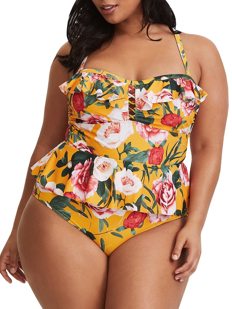 walmart women's plus size bathing suits