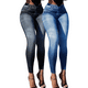thumbnail image 1 of SET DE 2 LEGGING GRUESO DE MUJER AZUL Y NEGRO DISEÑO MEZCLILLA, 1 of 9