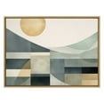 thumbnail image 3 of Kate and Laurel Sylvie Mid Century Modern Abstract Geometric Coastal Landscape Framed Canvas Wall Art by The Creative Bunch Studio, 31.5x41.5 Natural, Modern Abstract Sunset Landscape Art for Wall, 3 of 7