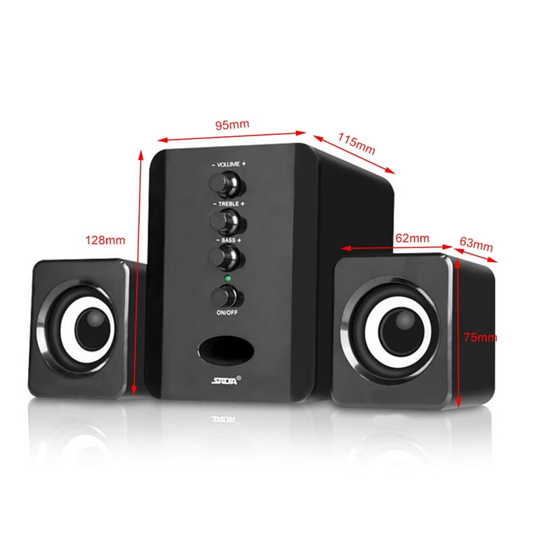 D-202 USB Wired Combination Speakers Computer Speakers Bass Stereo Music Player Subwoofer Sound Box for Desktop Laptop Tablet PC Smart Phone Walmart.com