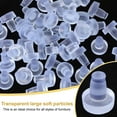 thumbnail image 4 of Topes de mesa de vidrio Uxcell, 50 Pcs 6mm topes de goma transparente con tallo para puertas de gabinete pellets tipo A, transparente, 4 of 7