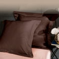 thumbnail image 5 of NTBAY 2 Pack Silk Satin Euro Pillow Shams, Super Soft and Cozy European Throw Pillow Covers, 26" x 26", Dark Brown, 5 of 5
