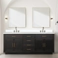 thumbnail image 2 of Abbey 80 in W Black Oak Double Vanity, White Quartz Top and Faucet Set, 2 of 6
