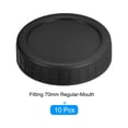 thumbnail image 3 of Unique Bargains Mason Jar Lids, 10 pack Plastic Storage Lids with 10pcs Silicone Ring, Regular Mouth (Black), 3 of 4