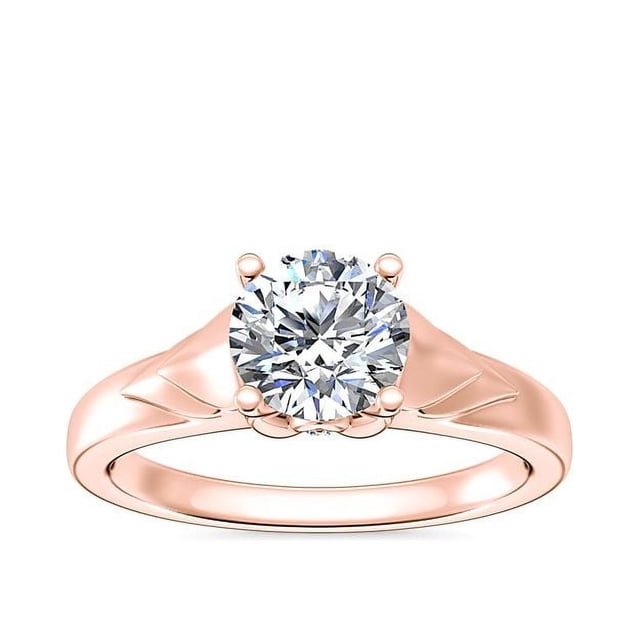 1.05 Carat Excellent Round Cut Natural Diamond Beautiful Solitaire Bridal Ring for Bride Solid 18K Rose Gold Size 5