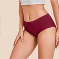 thumbnail image 2 of LNWUY Cotton Hipster Panties for Women Mid Rise Underwear Soft Breathable Cheeky Full Coverage Ladies Briefs Red S, 2 of 6