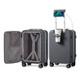 thumbnail image 1 of Carry On Luggage mixi Rock Grey Hard Shell de 20 pulgadas con cargador, 1 of 6