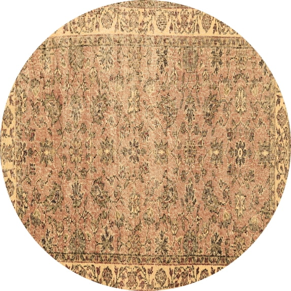 Ahgly Company Indoor Round Persian Brown Traditional Area Rugs, 7' Round
