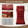 thumbnail image 5 of Millsilo 3-Piece High Back Rocking Chair Cushion Set, 52" Seat & Back Support with Detachable Neck Pillow, Non -Slip Bottom & Ties— Red, 5 of 8