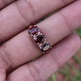 thumbnail image 5 of Garnet Ring, Silver Engagement Oval Cut Ring,Rose Gold Anniversary Ring,Three Gemstone Wedding Gift For Her, 5 of 5