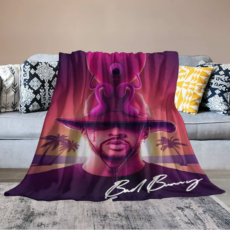 Bad Bunny Blanket Ultra Soft Micro Fleece Blanket Throw All Season Fuzzy Lightweight Throw Blankets for Office Company Home Couch Bed Sofa 50