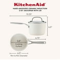 thumbnail image 2 of KitchenAid Hard-Anodized 2 Quart Ceramic Induction Saucepan with Lid, Dishwasher Safe and Oven Safe to 500°F, Porcelain White, 2 of 11