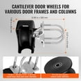 thumbnail image 4 of KFFKFF Glide Gate Assembly, Movable Gate Equipment Kit with U-Form Wheel Channel for Counterbalance Glide Gates and Rolling Entrances, Glide Gate Wheels 4 Track Rollers with Shield, Black, 4 of 9