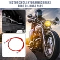 thumbnail image 2 of Unique Bargains 100cm 39.37" Length 10mm ID Motorcycle Hydraulic Brake Line Oil Hose Pipe 28° 0° Stainless Steel Red, 2 of 8